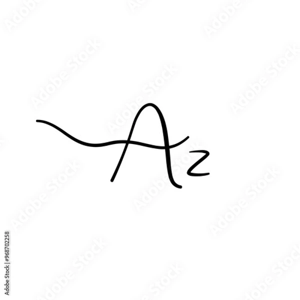 Obraz A hand-drawn signature logo design template