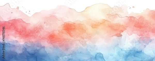 Fototapeta Watercolor background with ample copyspace for text, highlighting mental health resources and online counseling, featuring soothing colors and modern abstract elements ideal for telehealth services