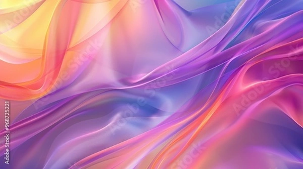 Obraz Vibrant Abstract Fabric Flow, an immersive display of swirling multicolored textiles, evoking movement and emotion through dynamic, fluid forms and rich hues.