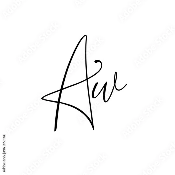 Fototapeta A hand-drawn signature logo design template	