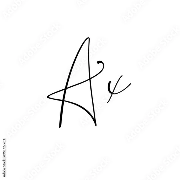 Obraz A hand-drawn signature logo design template	