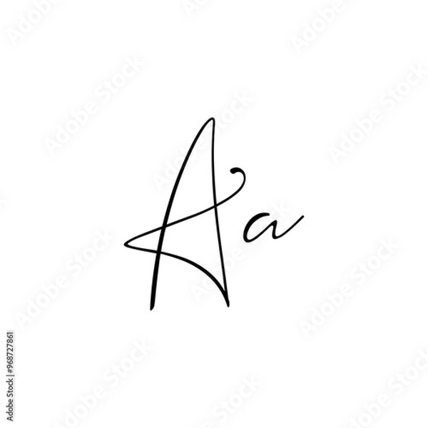 Obraz A hand-drawn signature logo design template	