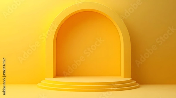 Fototapeta Staircase leading to a bright, open doorway, symbolizing a path to success and new beginnings
