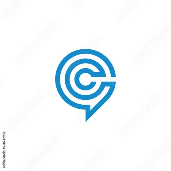 Fototapeta Chit Chat Letter C logo design vector template