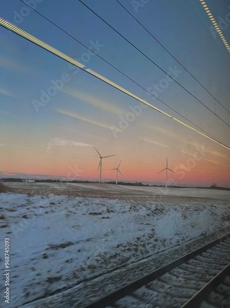 Obraz railway in the sunset