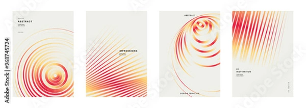 Fototapeta Set of abstract geometric shape backgrounds. Vector design element templates for web, flyer, poster, covers, banner, apps, advertising, collages.