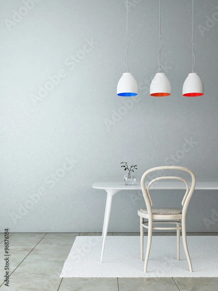 Fototapeta Empty room with table and chair in composition