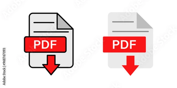 Fototapeta Vector isolated pdf icon set