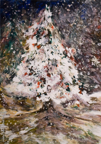 Obraz a picture representing a romantic christmas tree