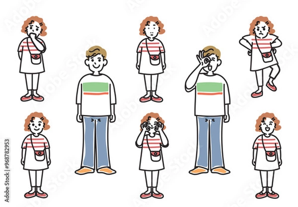 Fototapeta 色々な表情の可愛い子供達