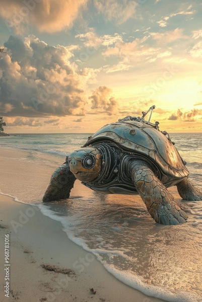 Obraz Steam punk turtle, Generative AI