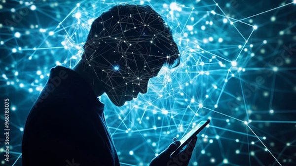 Obraz Generative Ai,The impact of smartphones on humans