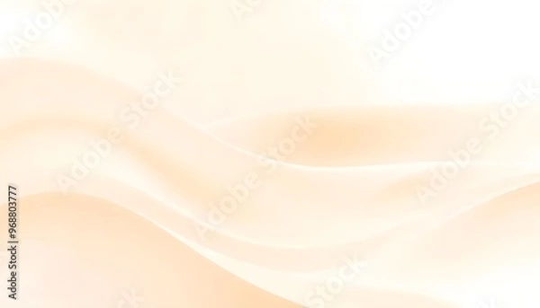 Fototapeta Smooth flowing beige and white abstract waves smooth, peach colored surface with a subtle gradient.