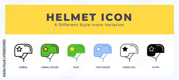 Fototapeta Helmet icons set of simple vector illustration.