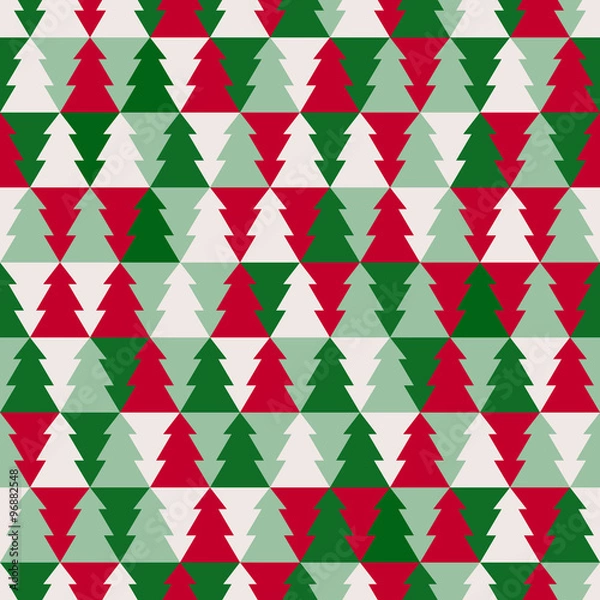 Obraz Christmas tree seamless pattern