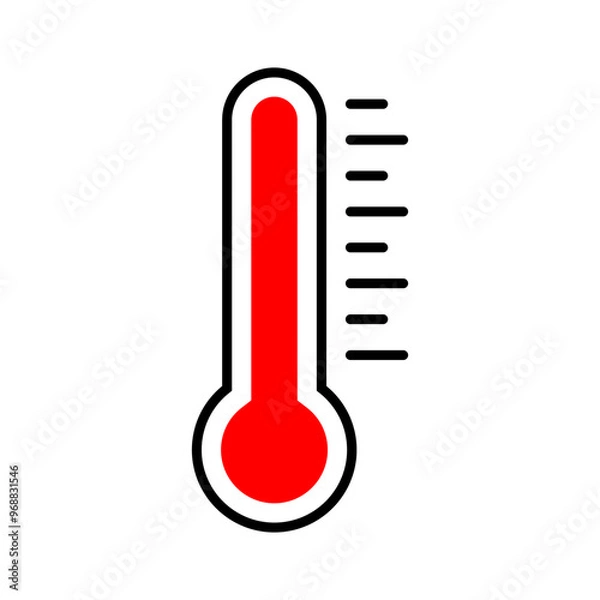 Fototapeta Vector isolated red thermometer icon