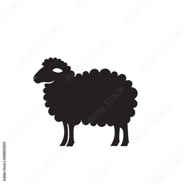 Obraz Sheep silhouette. Sheep logo, icon. Sheep vector design isolated on white. background.