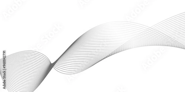 Fototapeta Modern abstract white wave digital geometric Technology,Design for banner, wallpaper, background and many more,twisted curve lines with blend effect abstract vector abstract background,