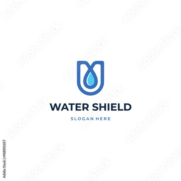 Obraz Water shield logo on isolated background