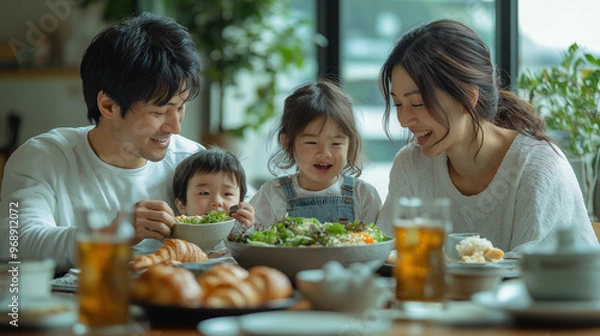 Fototapeta 食事をする家族