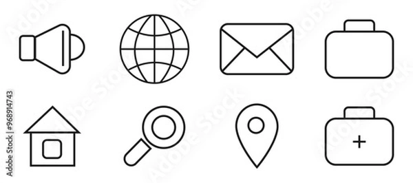 Fototapeta A beautifully designed set of pixel art icons that are elegantly displayed on a clean, white background for clear visibility