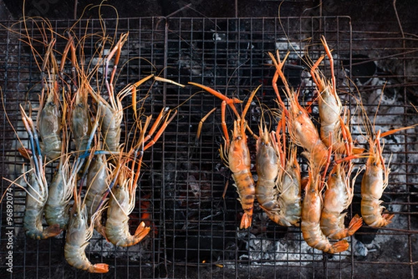 Obraz Charcoal Grilled Prawn