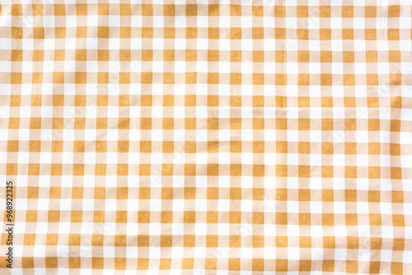 Fototapeta Orange Gingham Fabric Pattern, Square Pattern.