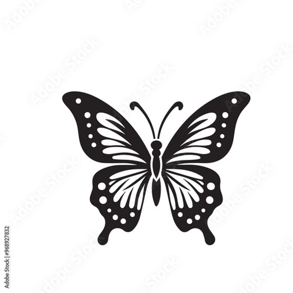 Fototapeta Butterfly silhouette. Butterfly logo vector design isolated on white background.