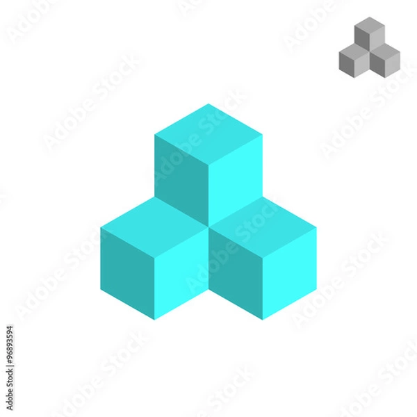 Fototapeta Cube isometric logo