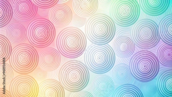 Fototapeta An abstract pattern of circles on a soft gradient pastel background