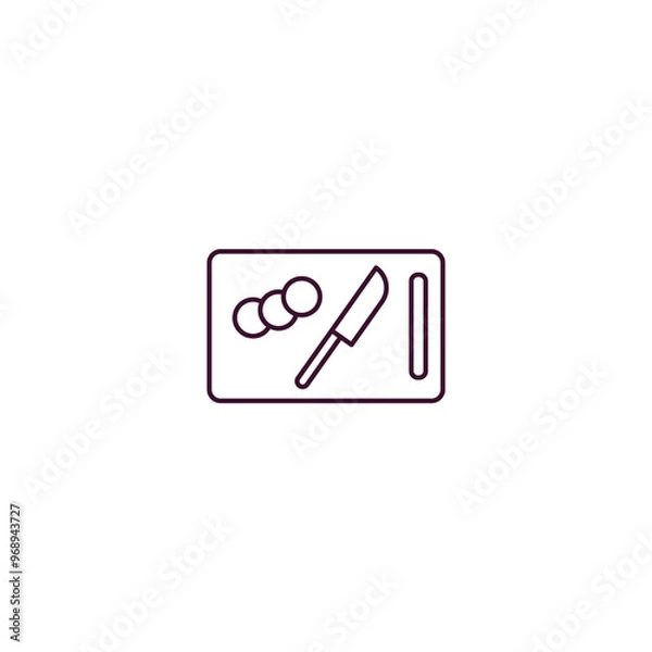Fototapeta chop  outline icon. Linear vector from food concept. Thin line chop  icon isolated on white background