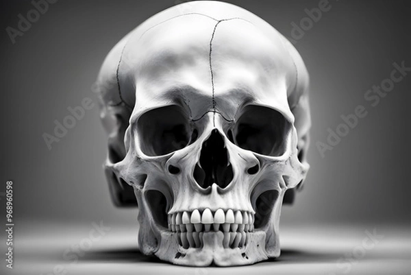 Fototapeta human skull isolated on black
