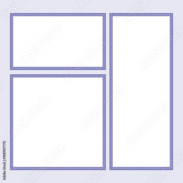 Obraz Greek Pattern Border Frame Flat Design Vector