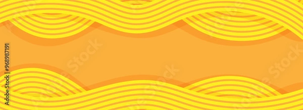 Fototapeta Ramen pattern, vibrant background illustration of asian noodles, ramen, spaghetti, orange background pattern.