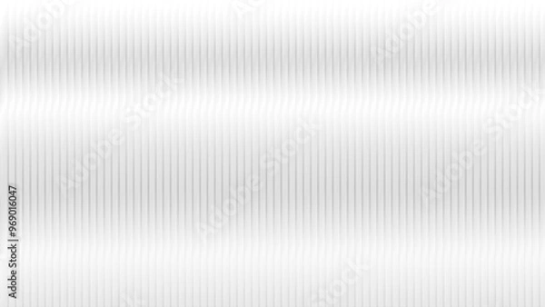 Obraz White ribbed glass texture background. Soft grey frosted acrylic reeded wavy surface. Fluted door window close-up. The glassy background design creates a delicate, airy feel—a vector illustration.