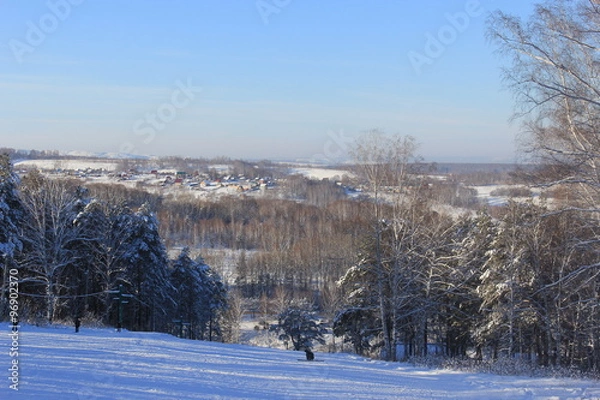 Obraz  Пригороды Новокузнецка. Кузнецкая котловина зимой