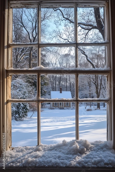 Fototapeta winter view from the window 