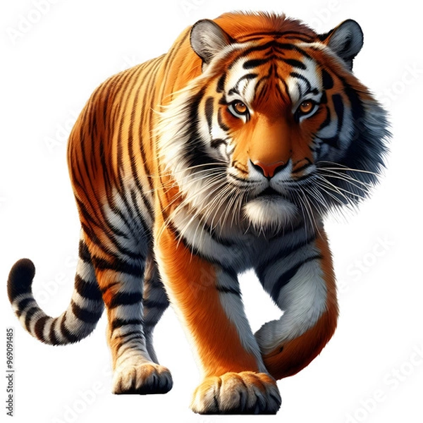 Obraz Tiger walking on transparent background