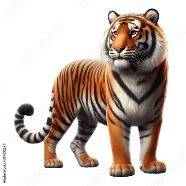 Obraz Tiger standing on transparent background