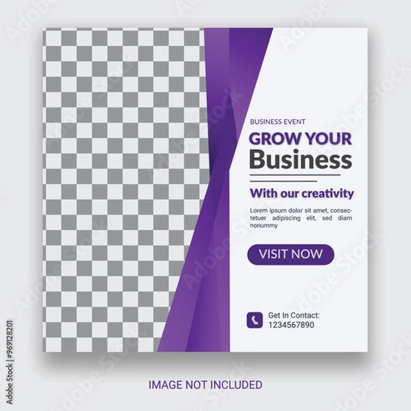 Obraz Creative Business Social Media Post Layout With White Background. With Free Mock-Up