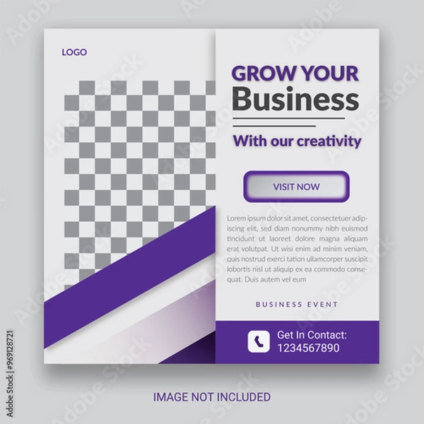Obraz Creative Business Social Media Post Layout With White Background. With Free Mock-Up