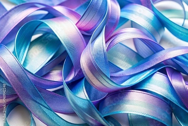 Obraz Abstract rounded lines on a light background, 3d render, 