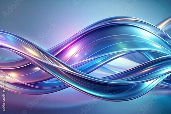 Obraz Abstract rounded lines on a light background, 3d render, 