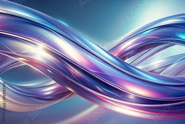 Obraz Abstract rounded lines on a light background, 3d render, 