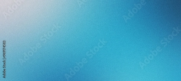 Fototapeta Minimalist blue grainy background with fading white gradient at the top