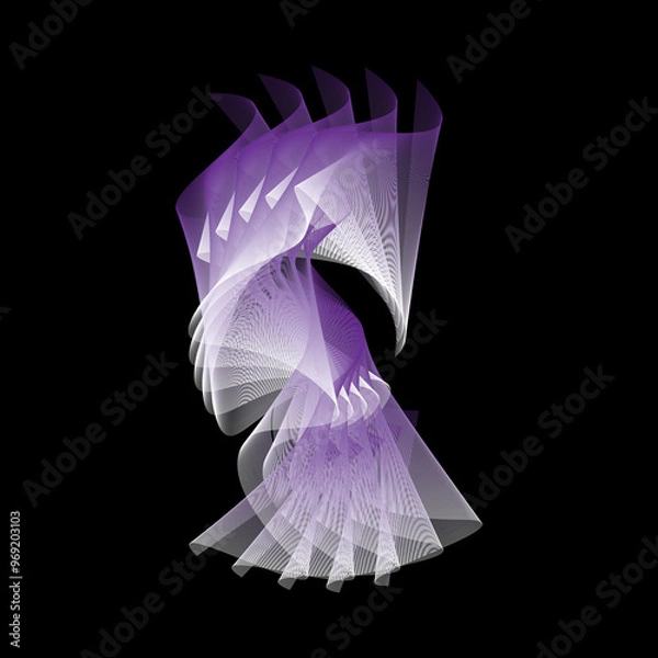 Obraz Discover the beauty of abstraction with this wavy-lined creature, a mesmerizing blend of shapes and forms. Let your imagination soar as you explore the intricate details and fluidity of this unique de