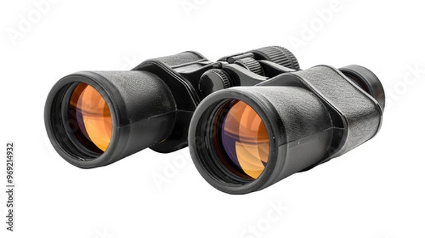 Obraz Black binoculars isolated transparent background
