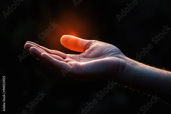 Fototapeta A close up of hand reaching out, symbolizing hope and connection