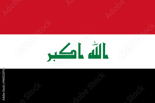 Fototapeta Flag of Iraq vector icon. Standart colors and size. Best for mobile apps, UI and web design.