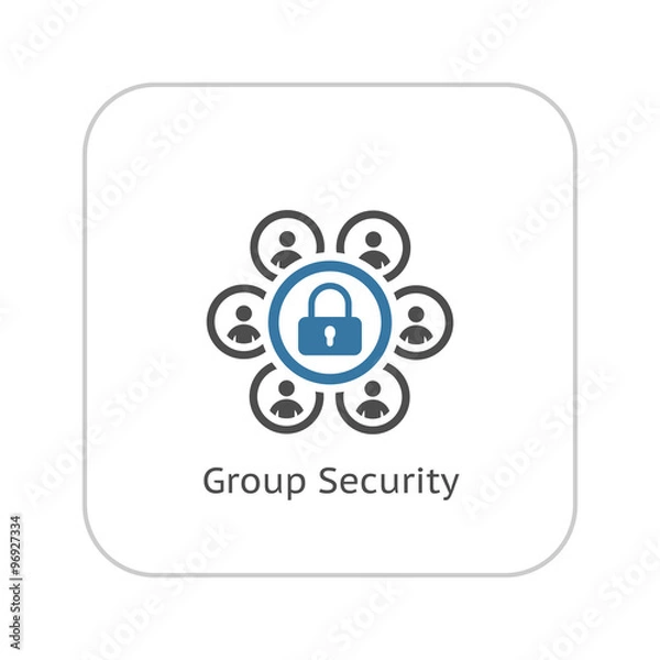 Obraz Group Security Icon. Flat Design.